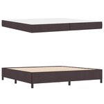 vidaXL Lit à ressorts Marron foncé 200 x 200 cm tissu