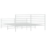 vidaXL Cadre de lit métal sans matelas et pied de lit blanc 200x200 cm