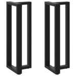 vidaXL Pieds de table de bar en forme de T  2 pièces  noir  50 x 35 x (110-111) cm  acier