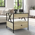 vidaXL Table basse avec LED Infinity chêne sonoma 50x50x51 cm