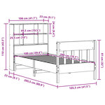 vidaXL Cadre de lit sans matelas cire marron 100x200cm bois pin massif