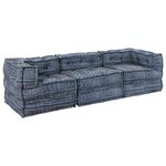 vidaXL Coussin 3 Pièces Bleu 70 x 70 x 54 cm Polyester