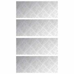 vidaXL Plaques à damier 4 Pièces Argent 50 x 20 cm Aluminium