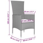 vidaXL Ensemble à manger de jardin avec coussins 5Pièces Beige poly rotin