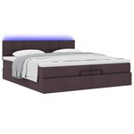 VidaXL Cadre de lit ottoman avec matelas marron foncé 200x200 cm tissu