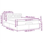 vidaXL Lit ottoman avec matelas et LED taupe 140x190 cm tissu