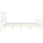 vidaXL Cadre de lit avec tête de lit blanc Super King Size bois massif