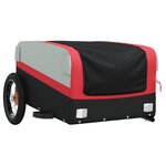 vidaXL Remorque de vélo noir et rouge 30 kg fer