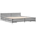 vidaXL Cadre de lit avec tiroirs sans matelas sonoma gris 200x200 cm