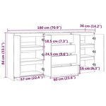 vidaXL Armoires latérales 3 Pièces blanc Bois de pin massif