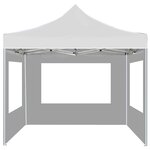 vidaXL Tente de réception pliable avec parois Aluminium 3x3 m Blanc