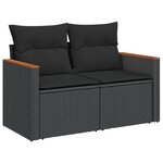 vidaXL Salon de jardin 11 Pièces avec coussins noir résine tressée