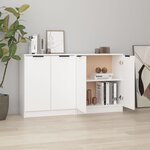 vidaXL Buffets 2 Pièces blanc 60x30x70 cm Bois d'ingénierie