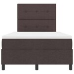 vidaXL Lit à ressorts avec matelas Marron foncé 120 x 190 cm tissu