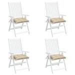 vidaXL Coussins de chaise lot de 4 beige 50x50x7 cm tissu oxford