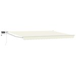 vidaXL Store rétractable manuel avec LEDs Crème et Blanc 5 x 3 m
