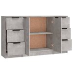 vidaXL Buffets 3 Pièces gris béton bois d'ingénierie