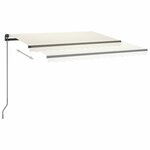 vidaXL Auvent automatique capteur de vent et LED 3x2 5 m Crème