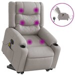 vidaXL Fauteuil inclinable de massage électrique gris nuage tissu