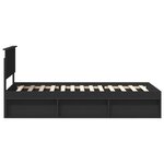 vidaXL Cadre de lit avec tête de lit Noir 90 x 190 cm Pin massif