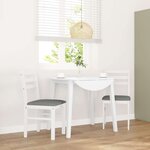 vidaXL Chaises à manger coussins 2 Pièces blanc bois massif caoutchouc