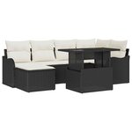 vidaXL Ensemble de Canapés de Jardin 7 Pièces en Rattan Synthétique Noir