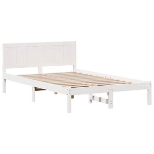 vidaXL Cadre de lit Blanc 135 x 190 cm Bois de pin massif