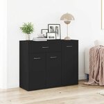 vidaXL Buffet Noir 88x30x70 cm Bois d'ingénierie