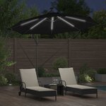 vidaXL Parasol banane à mât déporté Noir 294 x 294 x 248 cm