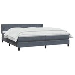 vidaXL Sommier à lattes de lit et matelas gris foncé 180x220cm velours