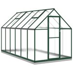 vidaXL Serre avec cadre de base vert 334x169x202 cm aluminium