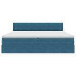 vidaXL Lit de rangement LED avec matelas Bleu foncé 200 x 200 cm