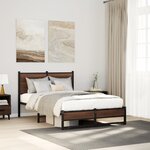vidaXL Cadre de lit en métal sans matelas chêne marron 120x190 cm