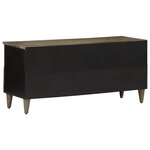 vidaXL Meuble TV noir 100x33x46 cm bois massif de manguier