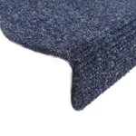 vidaXL Tapis d'escalier autocollants 15 pièces 65 x 21 x 4 cm Bleu Demi-rond Grand