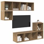 vidaXL Ensemble meuble TV 4 Pièces Chêne artisanal Bois d'ingénierie