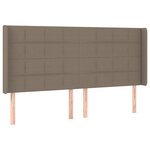 vidaXL Sommier à lattes de lit matelas et LED Taupe 200x200 cm Tissu