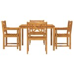 Ensemble de salle à manger de jardin vidaXL en bois massif d'acacia 5 pièces