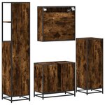 vidaXL Ensemble meubles salle de bain 4 Pièces chêne fumé bois ingénierie