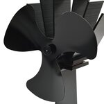 vidaXL Ventilateur de poêle alimenté par chaleur 3 pales Noir
