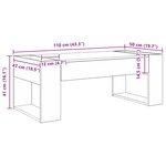 vidaXL Table basse Bois ancien 110 x 50 x 41 cm Bois d'ingénierie