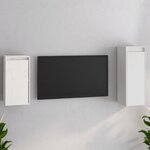 vidaXL Meubles TV 2 Pièces Blanc Bois massif de pin