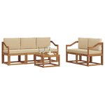 vidaXL Ensemble de canapés d'extérieur 6 Pièces Naturel et Beige