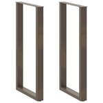 vidaXL Pieds de table de bar en forme de U  2 pièces  acier naturel  60 x (110-111) cm