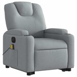 vidaXL Fauteuil inclinable de massage électrique Gris clair Tissu