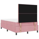 vidaXL Lit à ressorts avec matelas Rose 120 x 200 cm Velours