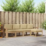vidaXL Ensemble de canapés d'extérieur 5 Pièces Blanc et Beige