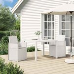 vidaXL Chaises de jardin salle à manger 2 Pièces Blanc et gris clair PP