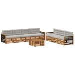 vidaXL Ensemble de canapés d'extérieur 8 pc Naturel et gris clair