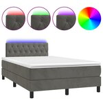 vidaXL Sommier à lattes de lit avec matelas LED gris foncé 120x190 cm